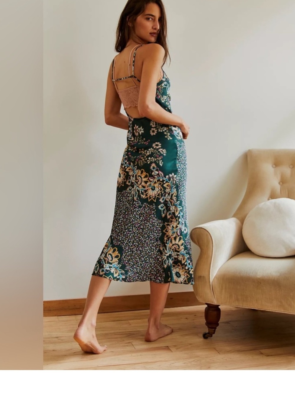 Free people intimately your better side slip dress green large - Picture 2 of 7